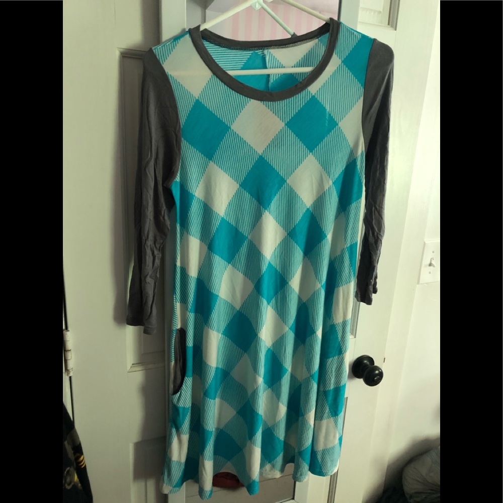 Aqua Plaid Tunic